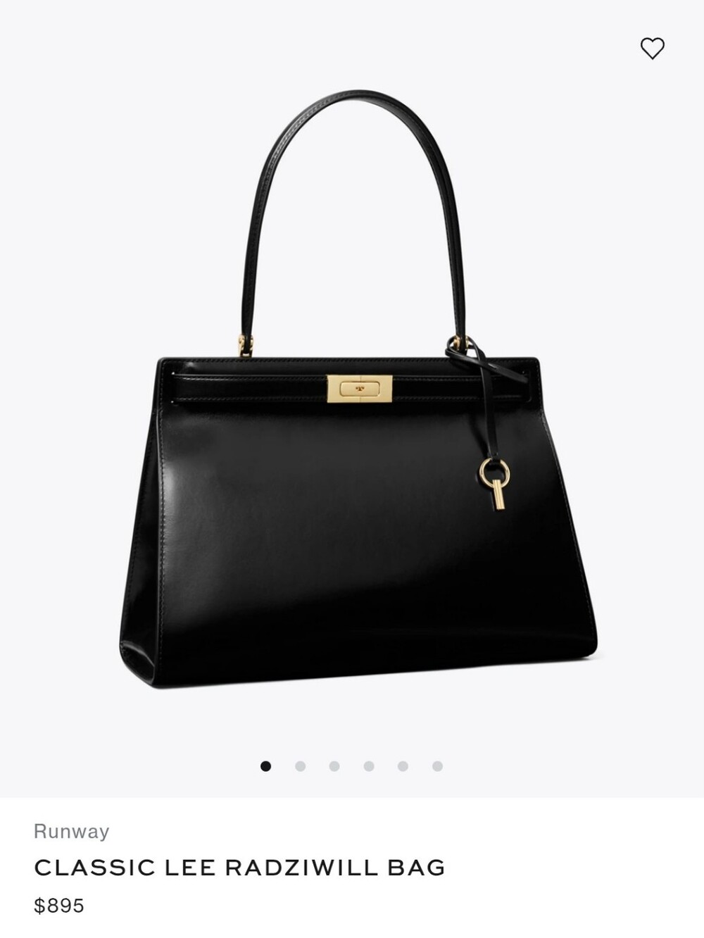 Tory Burch Lee Radziwill Leather Handbag Black